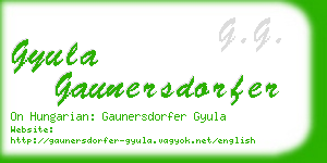 gyula gaunersdorfer business card